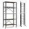 5-Tier Foldable Shelving Unit with Detachable Wheels and Anti-Toppling System-Black
